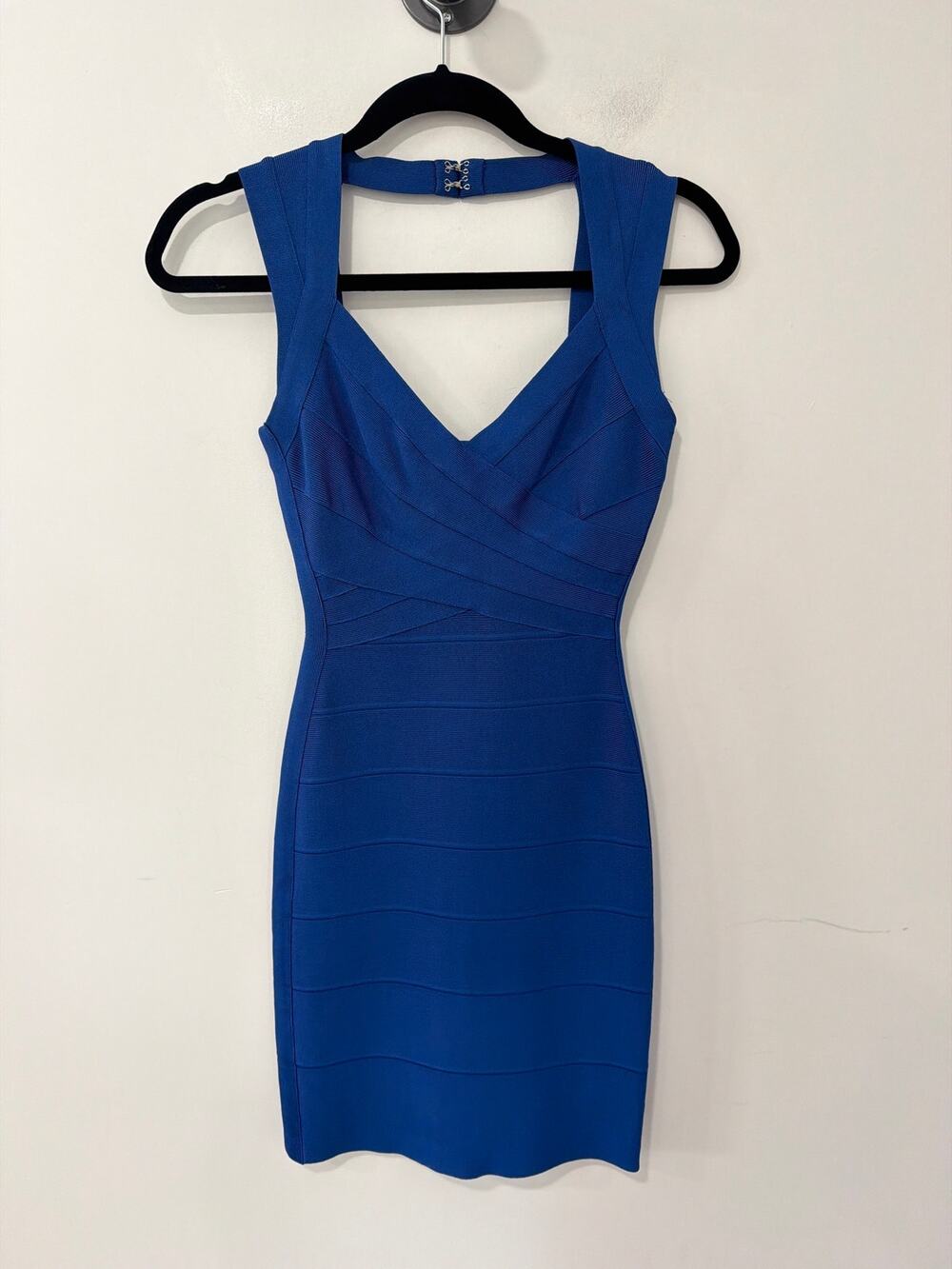 Herve Leger Vintage Bandage Mini Dress Blue Size XS